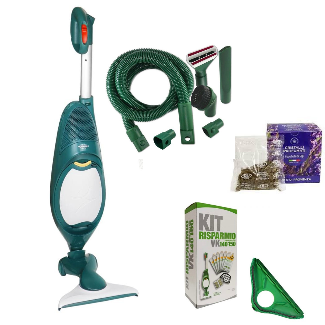COMBO Folletto VK140 assemblato nuovo+ Tubo flex e accessori + granuli profumati
