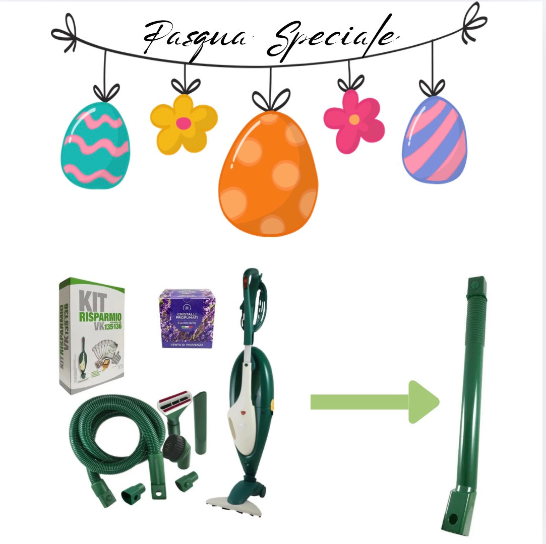 COMBO Folletto VK135 Rigenerato + Tubo flex e accessori